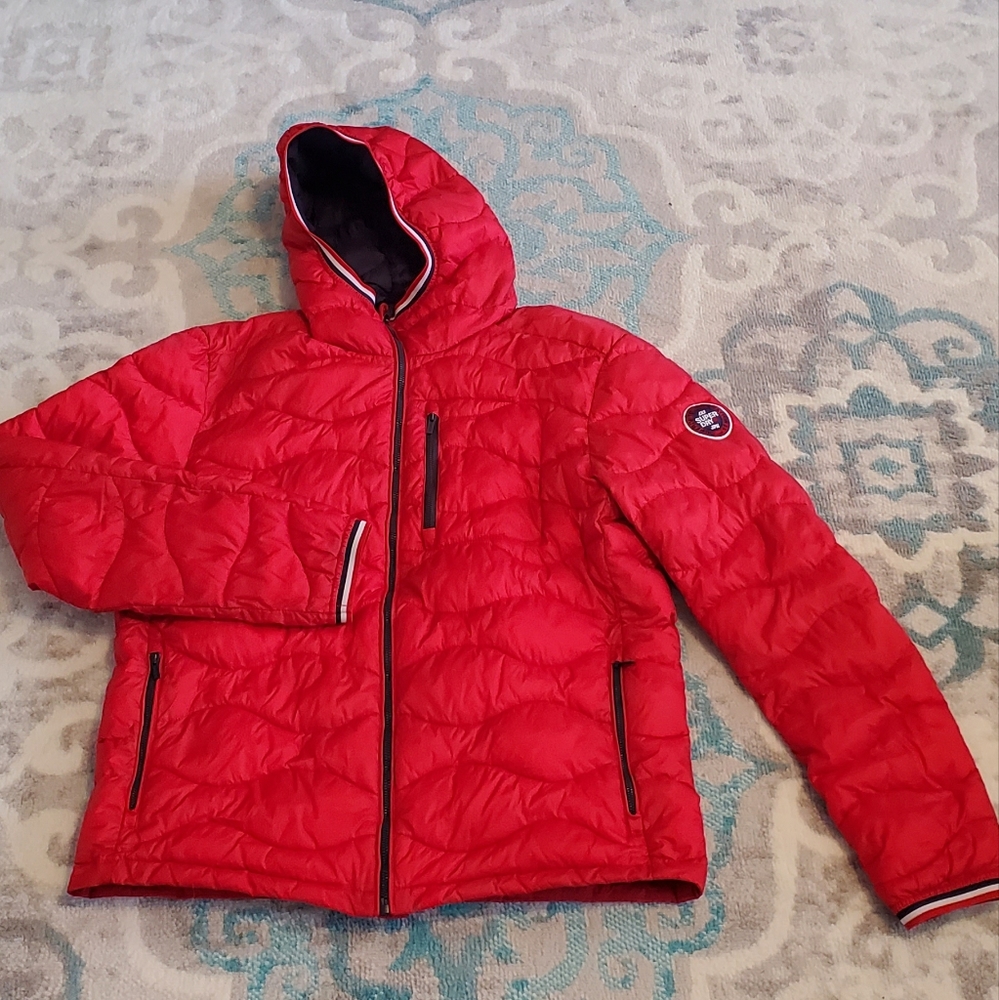 Superdry puffer jacket, XL, Red